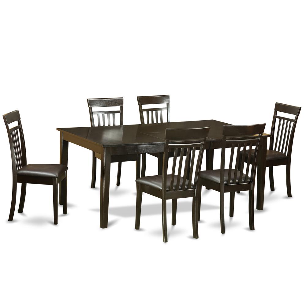7  Pc  Dining  room  set-Table  with  Leaf  and  6  Dinette  Chairs.. Picture 1