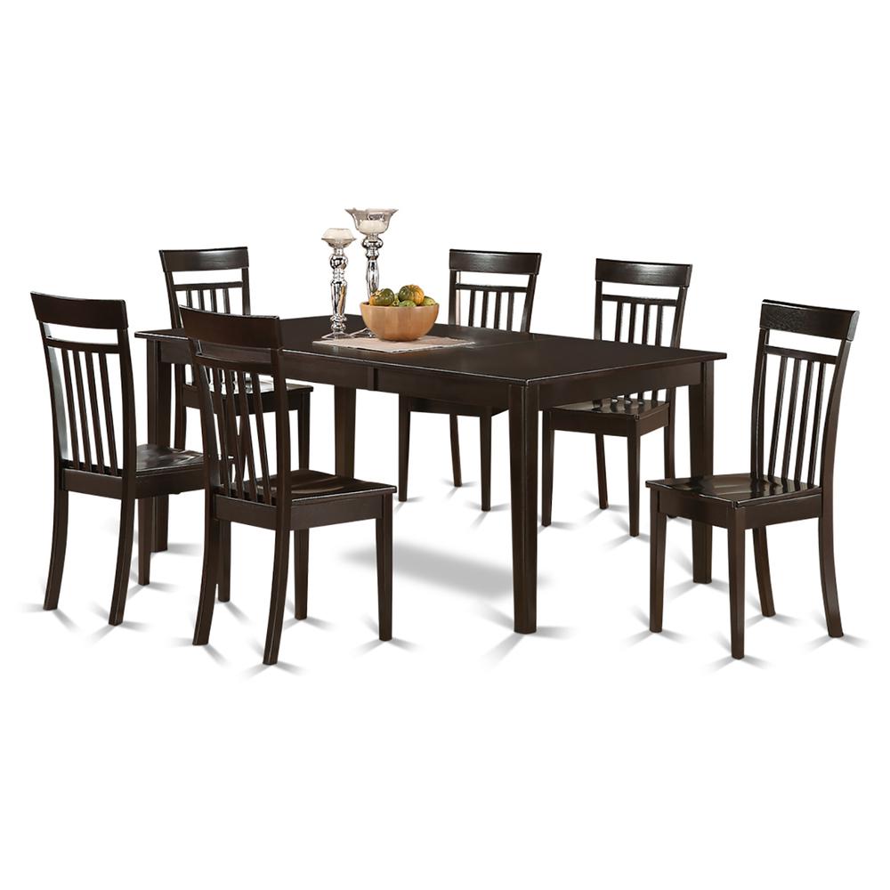 7  PC  Dining  room  set-Table  with  Leaf  together  with  6  Dining  Chairs.. Picture 1