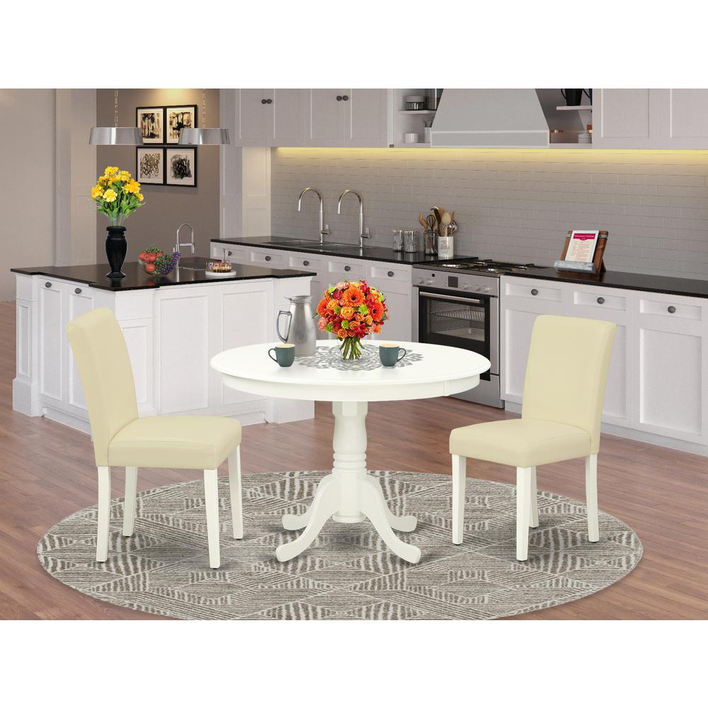 Dining Room Set Linen White, HLAB3-LWH-64. Picture 2