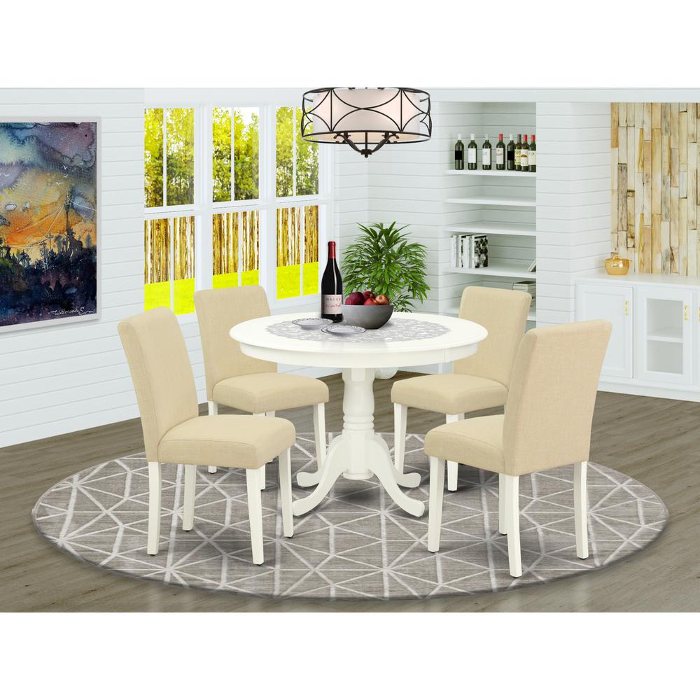 Dining Room Set Linen White, HLAB5-LWH-02. Picture 2