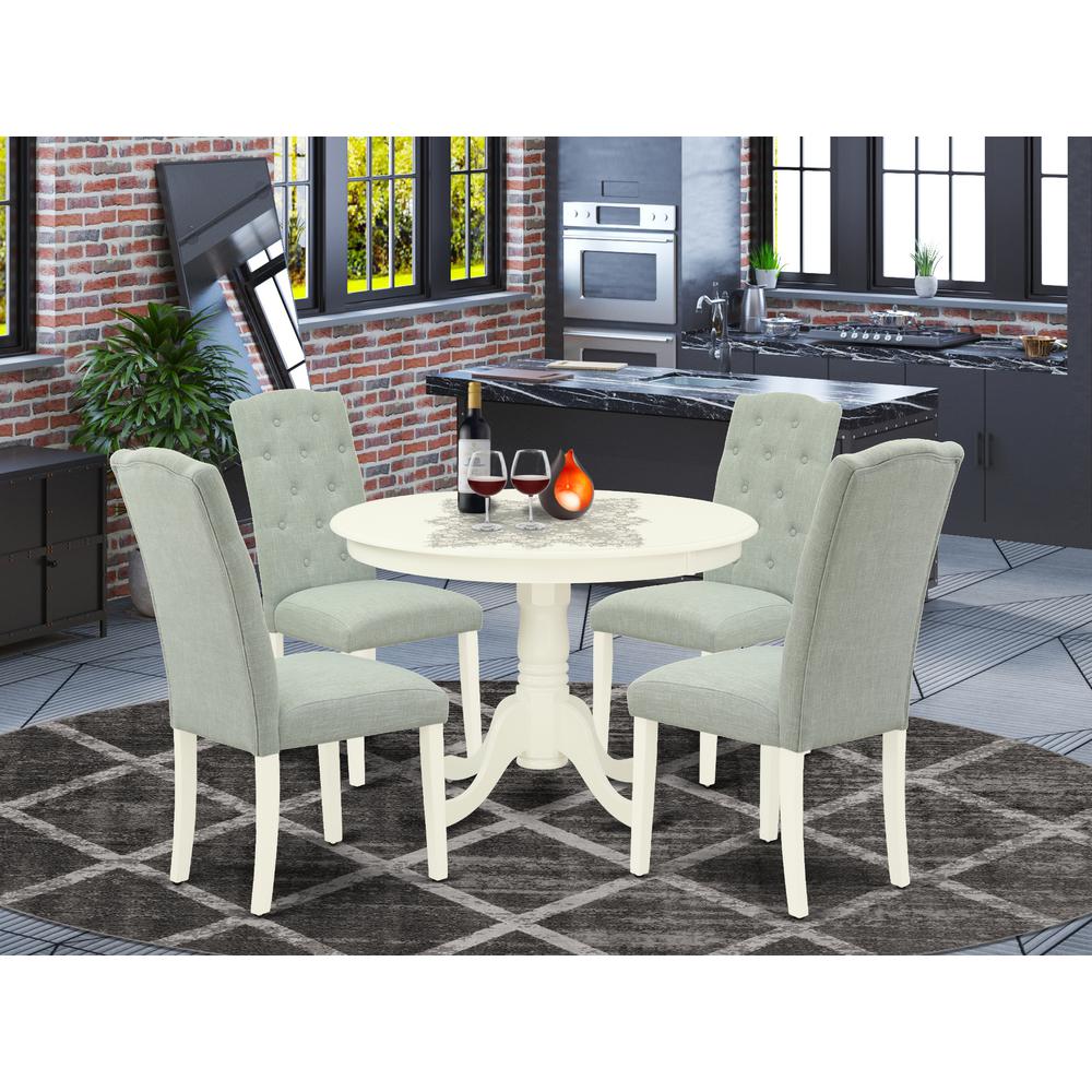 Dining Room Set Linen White, HLCE5-LWH-15. Picture 2