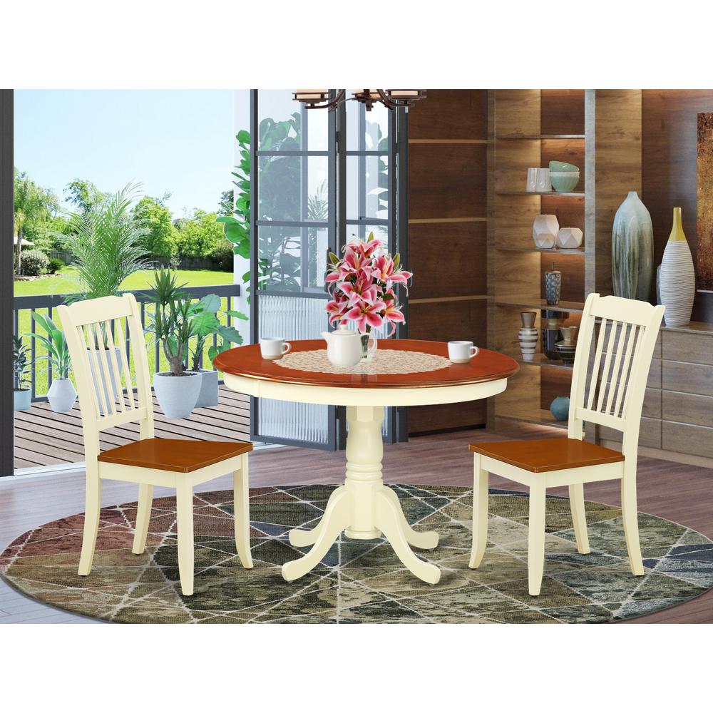 Dining Room Set Buttermilk & Cherry, HLDA3-BMK-W. Picture 2