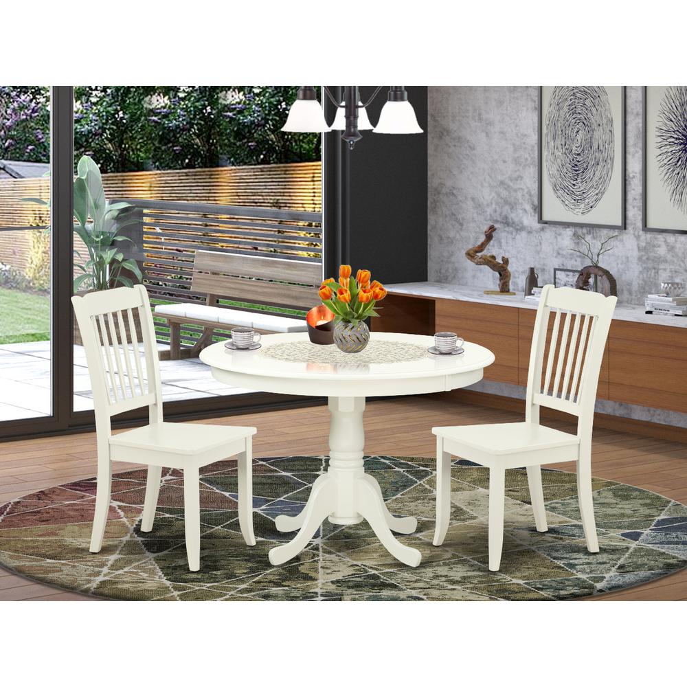 Dining Room Set Linen White, HLDA3-LWH-W. Picture 2