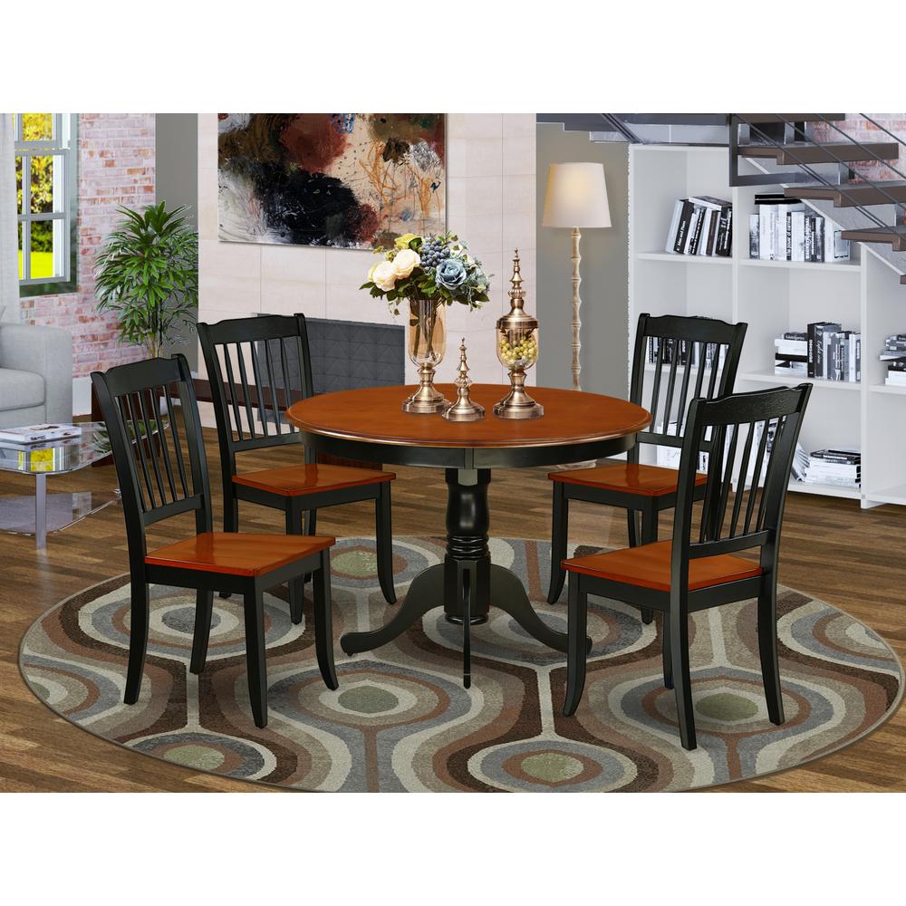 Dining Room Set Black & Cherry, HLDA5-BCH-W. Picture 2