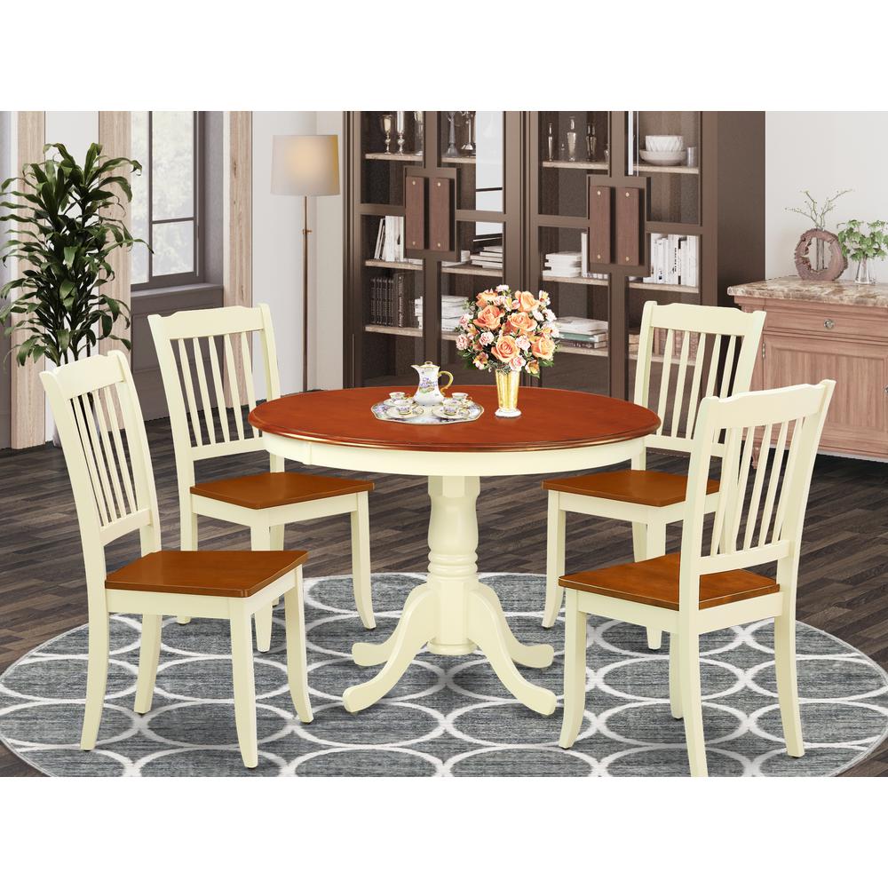 Dining Room Set Buttermilk & Cherry, HLDA5-BMK-W. Picture 2