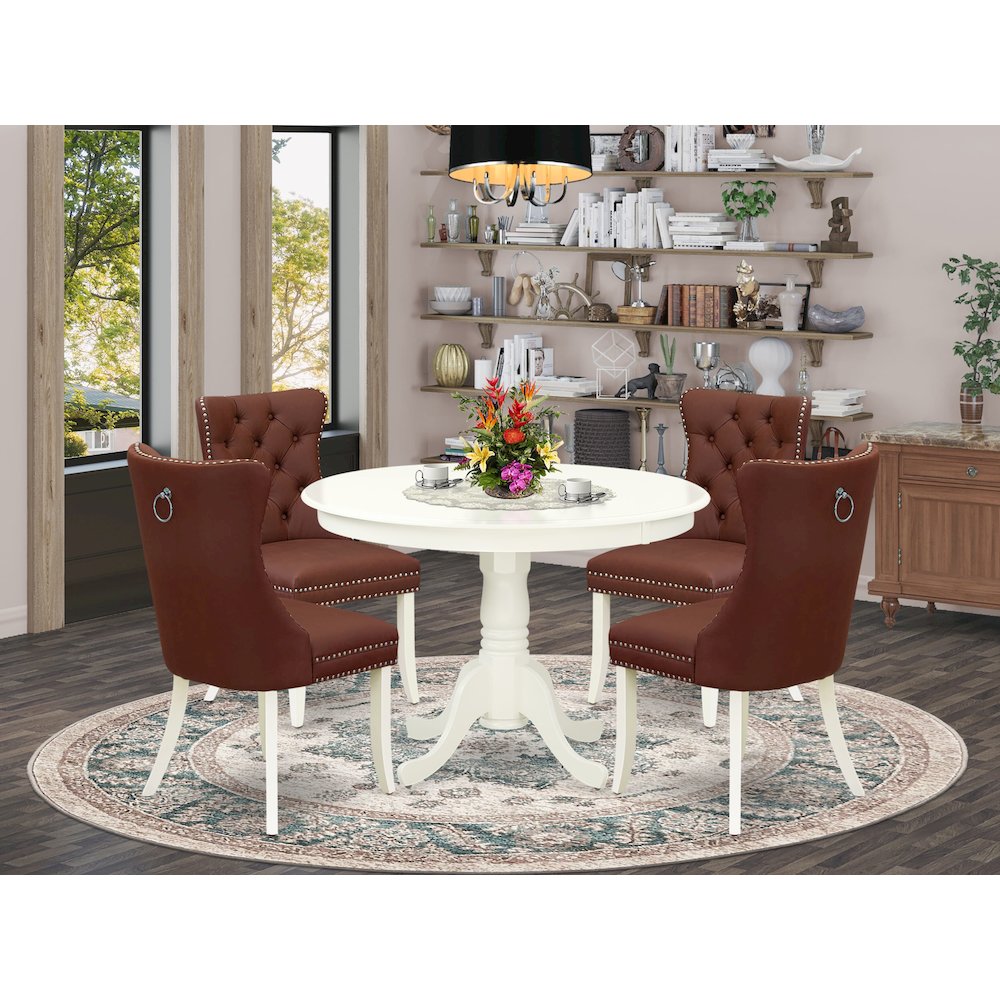 5 Piece Dinette Set for Small Spaces Contains a Round Dining Table. Picture 2