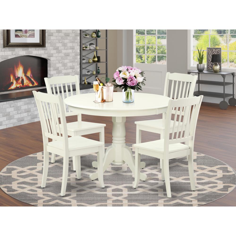 Dining Room Set Linen White, HLDA5-LWH-W. Picture 2