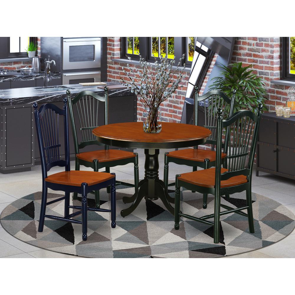 Dining Room Set Black & Cherry, HLDO5-BCH-W. Picture 2