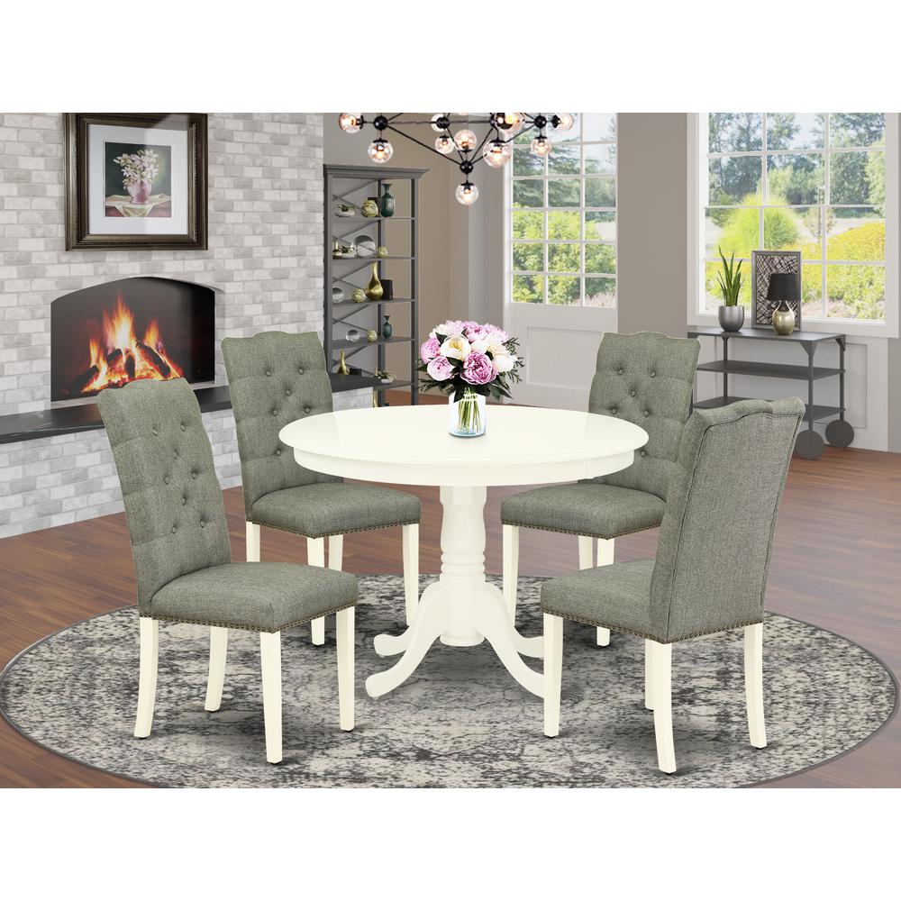 Dining Room Set Linen White, HLEL5-LWH-07. Picture 2