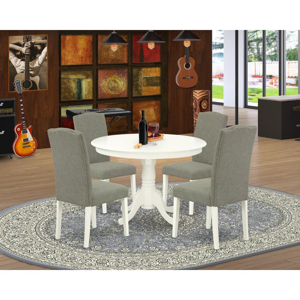 Dining Room Set Linen White, HLEN5-LWH-06. Picture 2