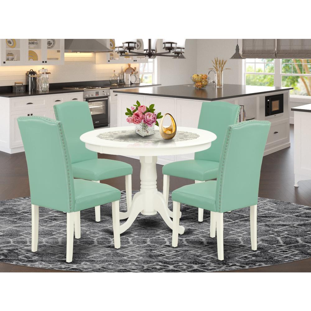 Dining Room Set Linen White, HLEN5-LWH-57. Picture 2