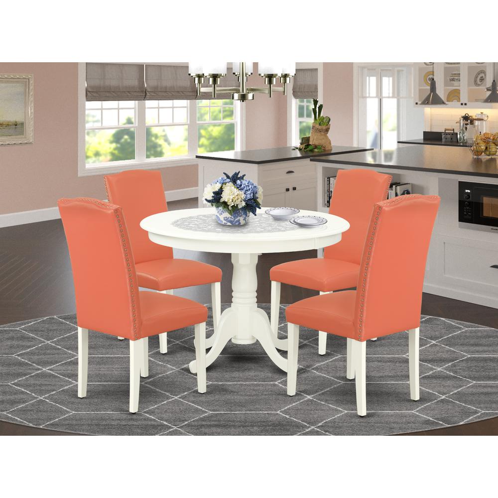Dining Room Set Linen White, HLEN5-LWH-78. Picture 2