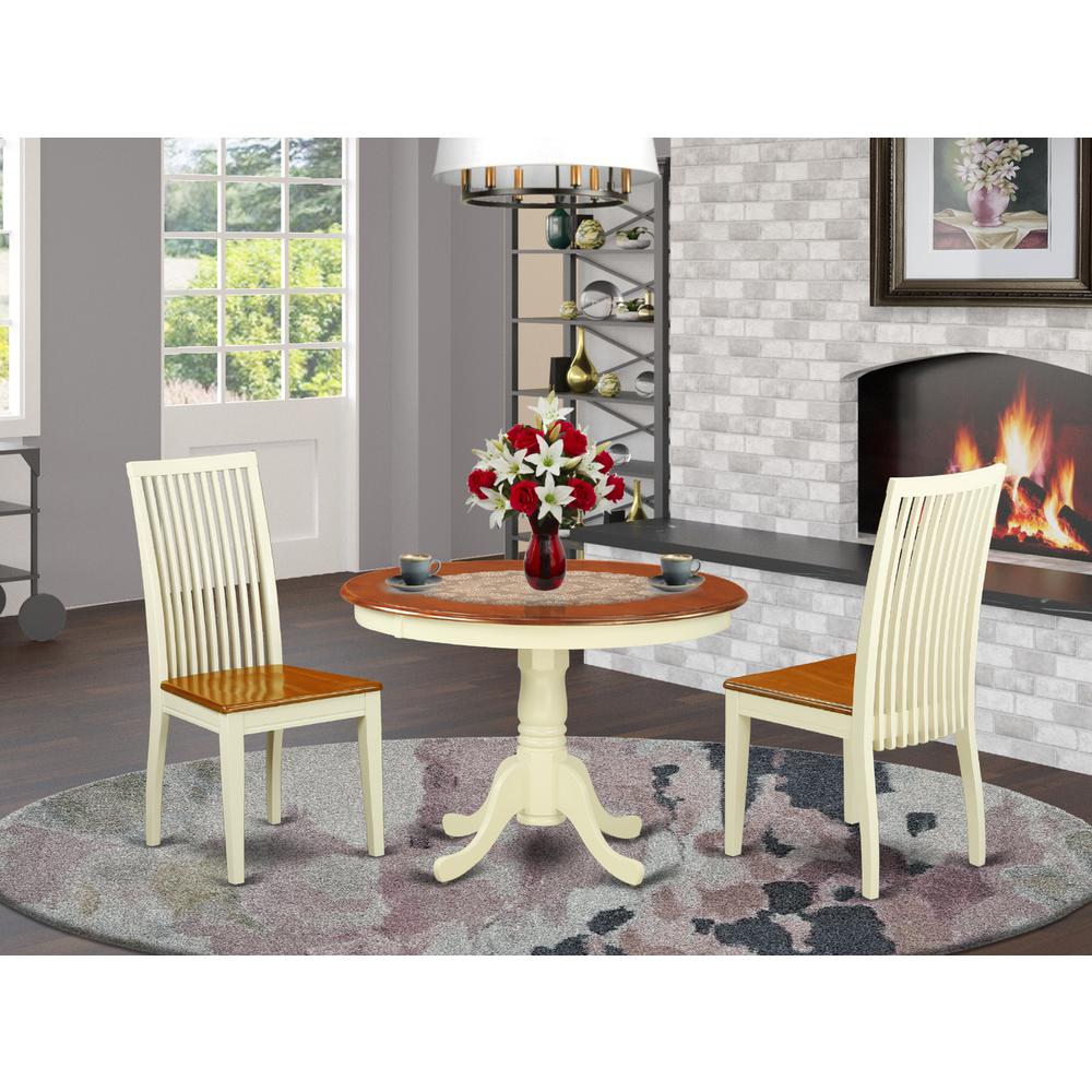 Dining Room Set Buttermilk & Cherry, HLIP3-BMK-W. Picture 2