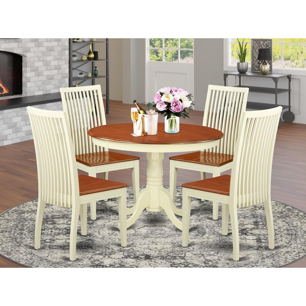 Dining Room Set Buttermilk & Cherry, HLIP5-BMK-W. Picture 2