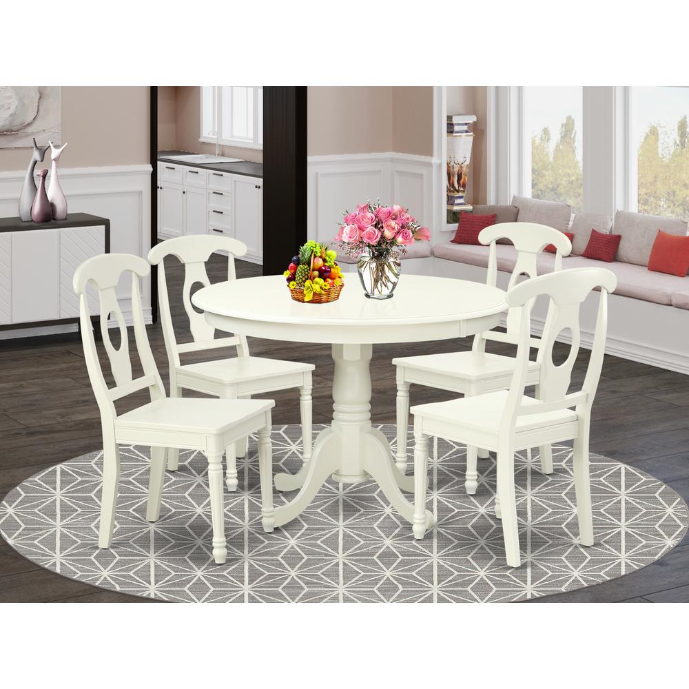 Dining Room Set Linen White, HLKE5-LWH-W. Picture 2