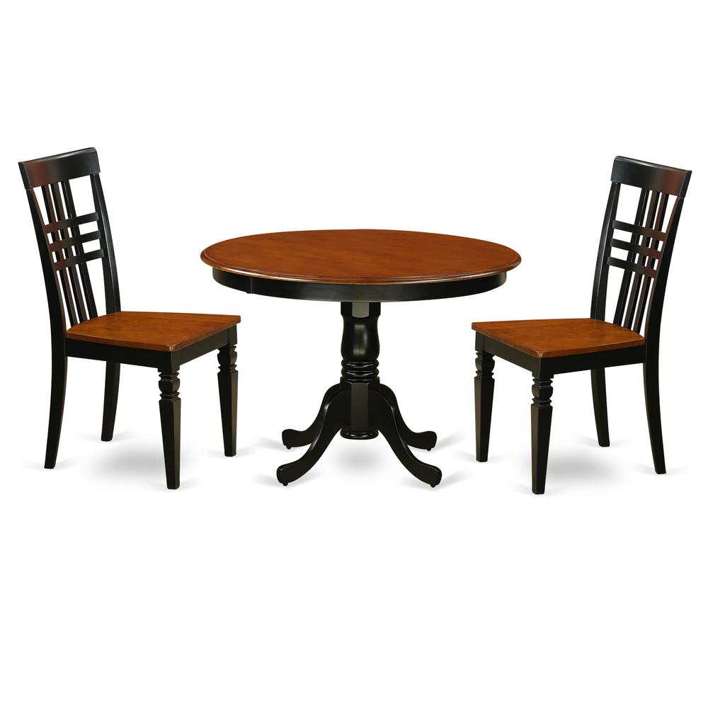 3  Pc  set  with  a  Kitchen  Table  and  2  Microfiber  Dinette  Chairs  in  Black  and  Cherry. Picture 1