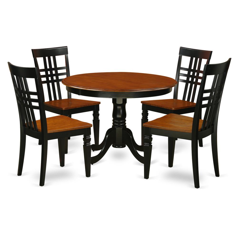 5  Pc  set  with  a  Dining  Table  and  4  Dinette  Chairs  in  Black  and  Cherry. Picture 1