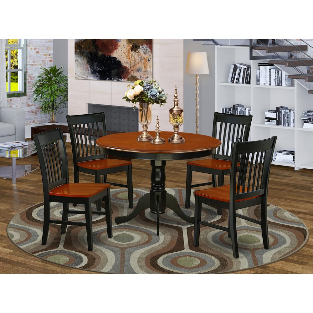 Dining Room Set Black & Cherry, HLNO5-BCH-W. Picture 2