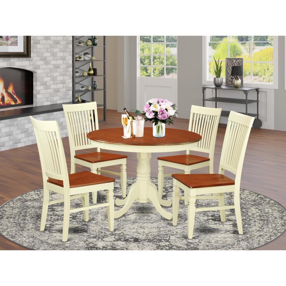Dining Room Set Buttermilk & Cherry, HLWE5-BMK-W. Picture 2