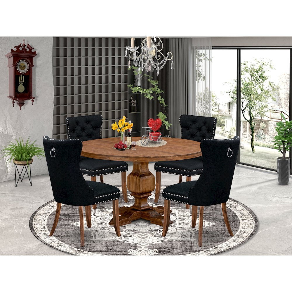 5-Piece Dining Table Set In Black Color. Picture 2