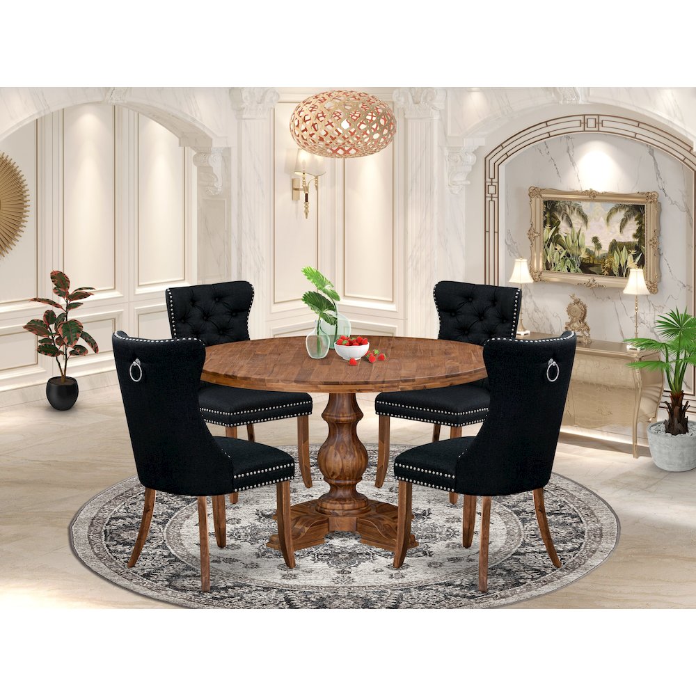 5-Piece Dining Set In Black Color. Picture 2