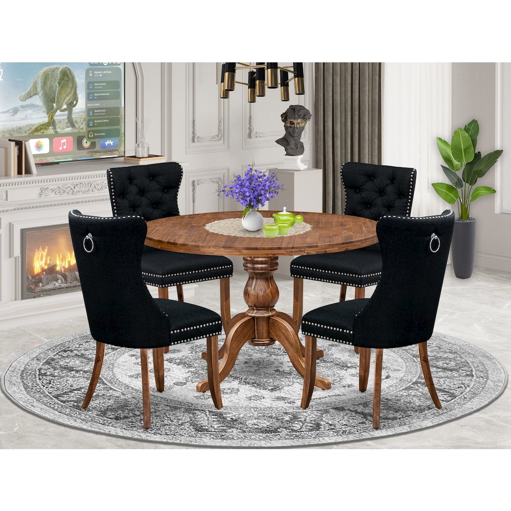 5-Piece Mid Century Kitchen Set In Black Color. Picture 2