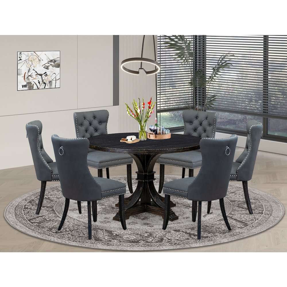7-Piece Modern Kitchen Set In Platinum Gray Color. Picture 2