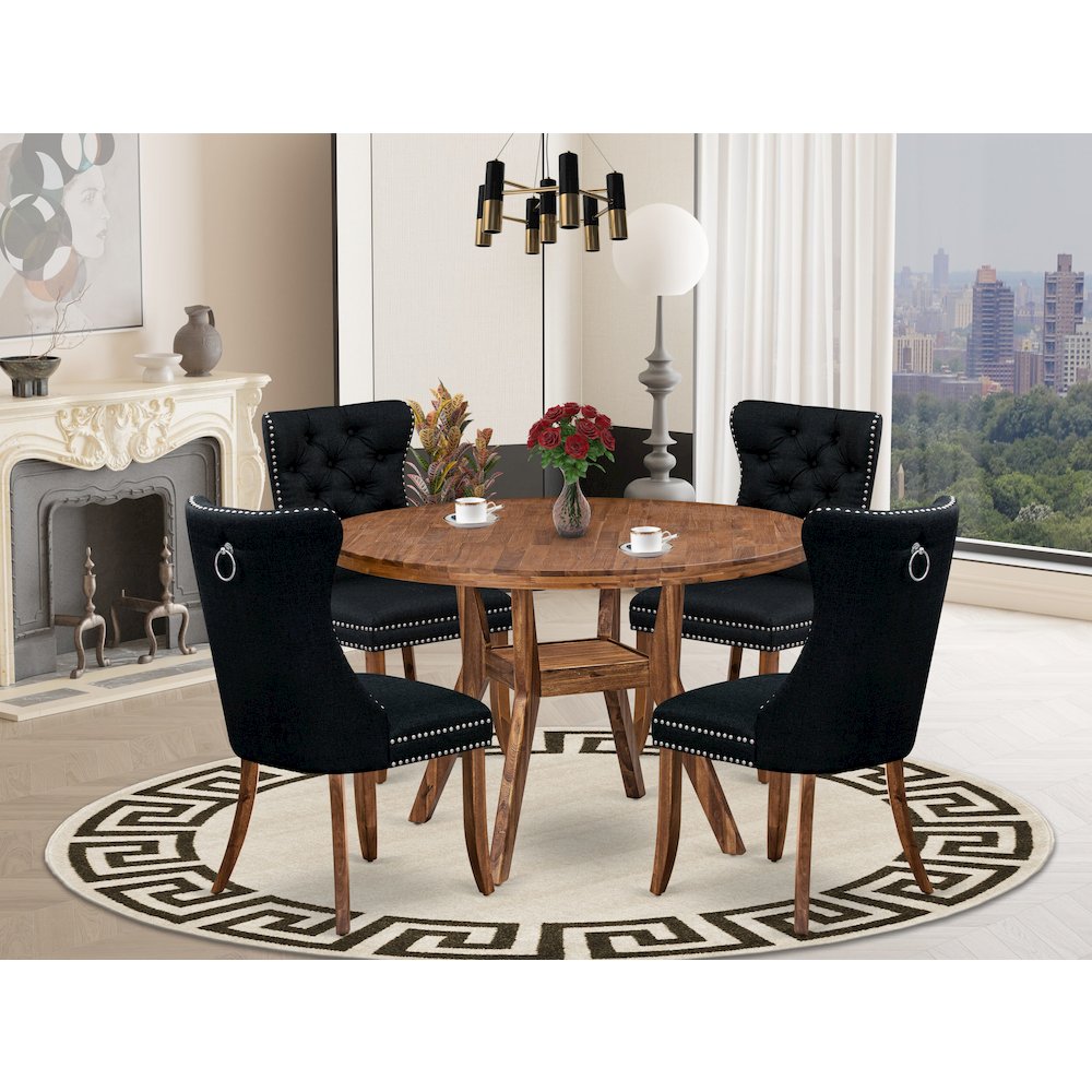 5-Piece Dining Table Set In Black Color. Picture 2