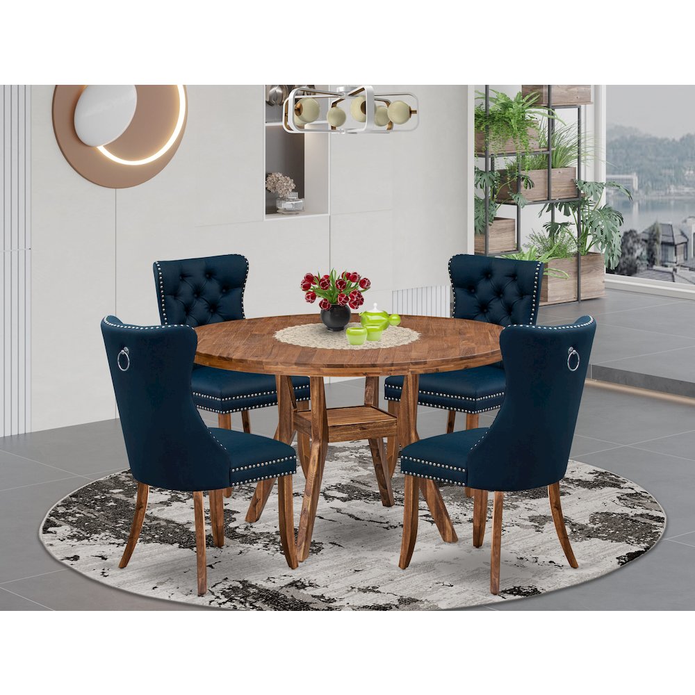 5-Piece Kitchen Set In Navy Blue Color. Picture 2
