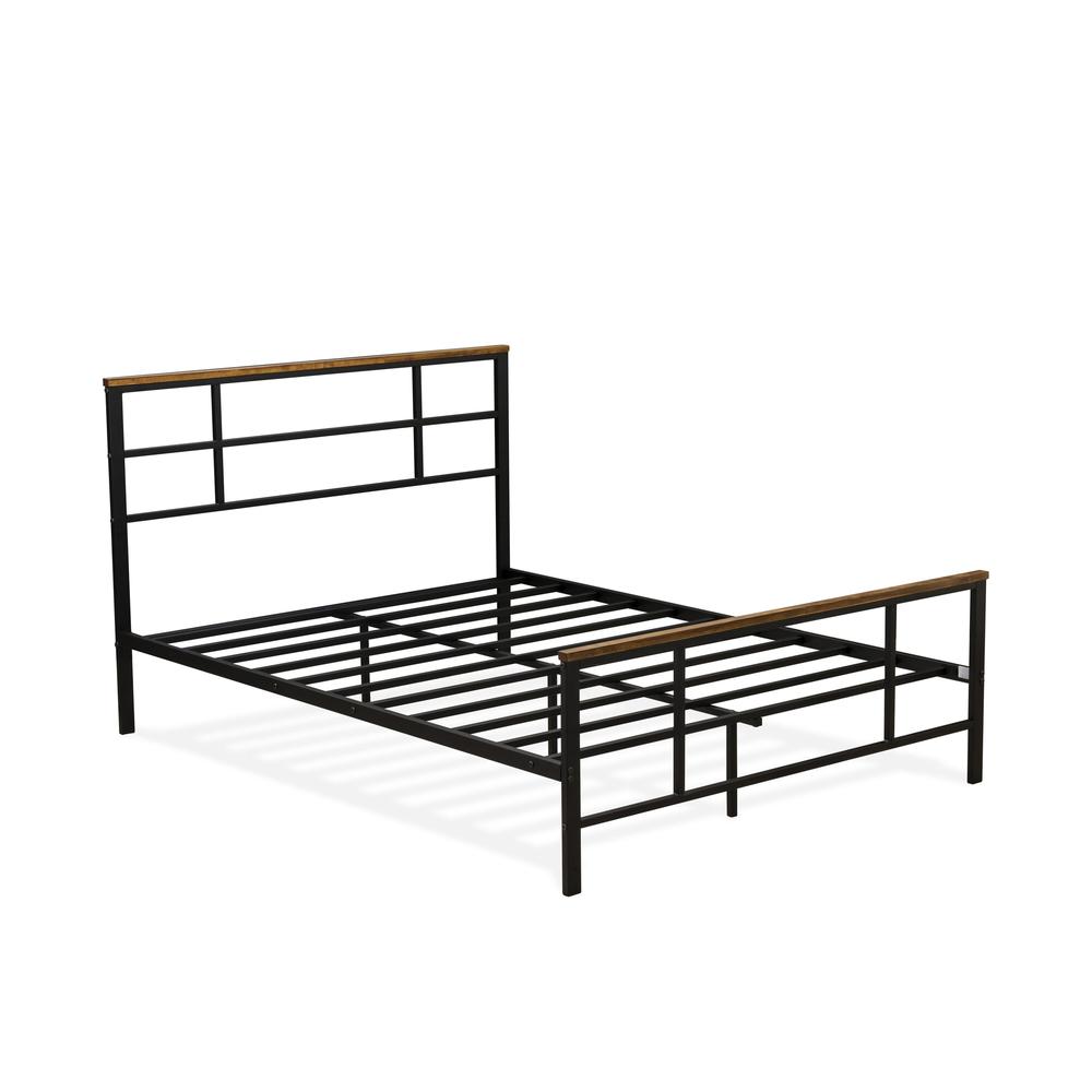 Ingram Full Size Bed with 7 Metal Legs - Lavish Bed in Powder Coating Black Color. Picture 1