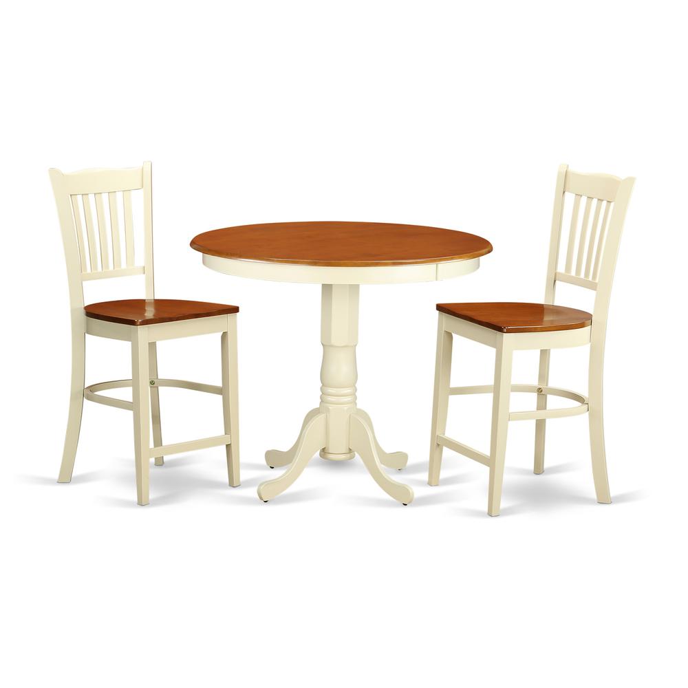 3  PC  Dining  counter  height  set-pub  Table  and  2  Dining  Chairs.. Picture 1