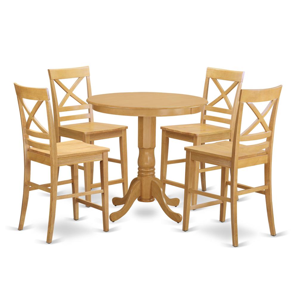 5  Pc  counter  height  set  -  Dining  Table  and  4  bar  stools.. Picture 1
