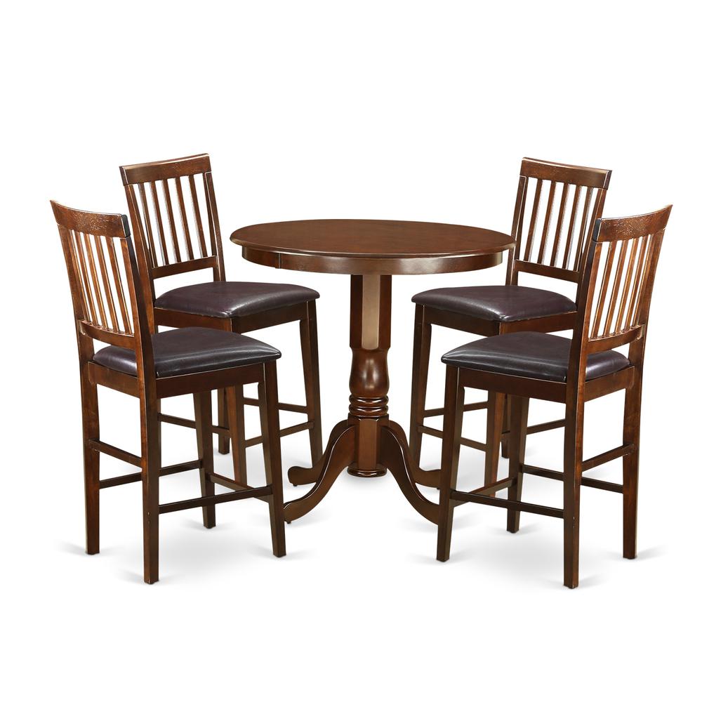 5  Pc  pub  Table  set  -  high  Table  and  4  bar  stools  with  backs.. Picture 1