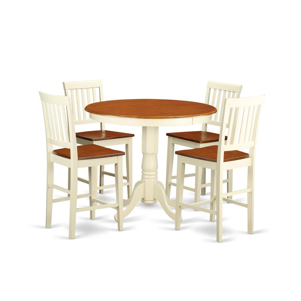 5  Pc  counter  height  Dining  set-high  Table  and  4  Kitchen  Chairs. Picture 1