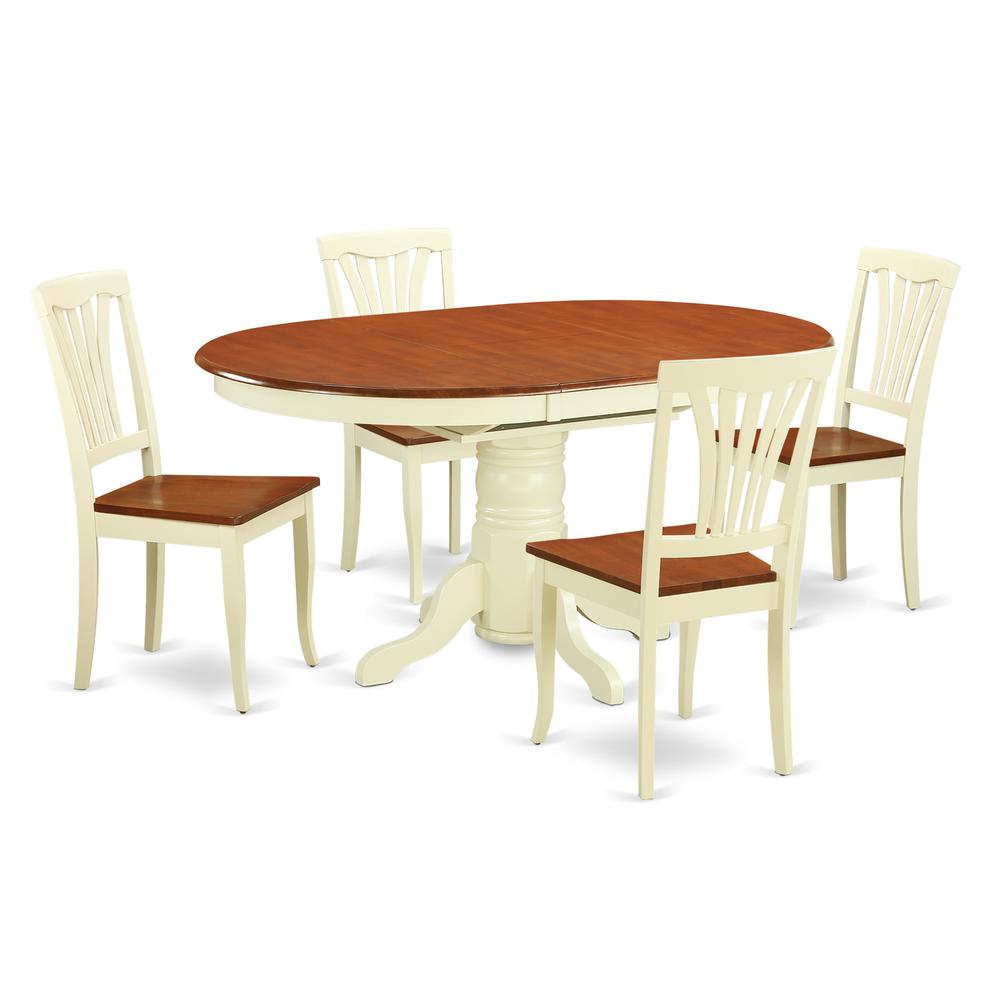 5  Pc  Dining  room  set  for  4-Oval  Dining  Table  with  Leaf  and  4  Dining  Chairs. Picture 1