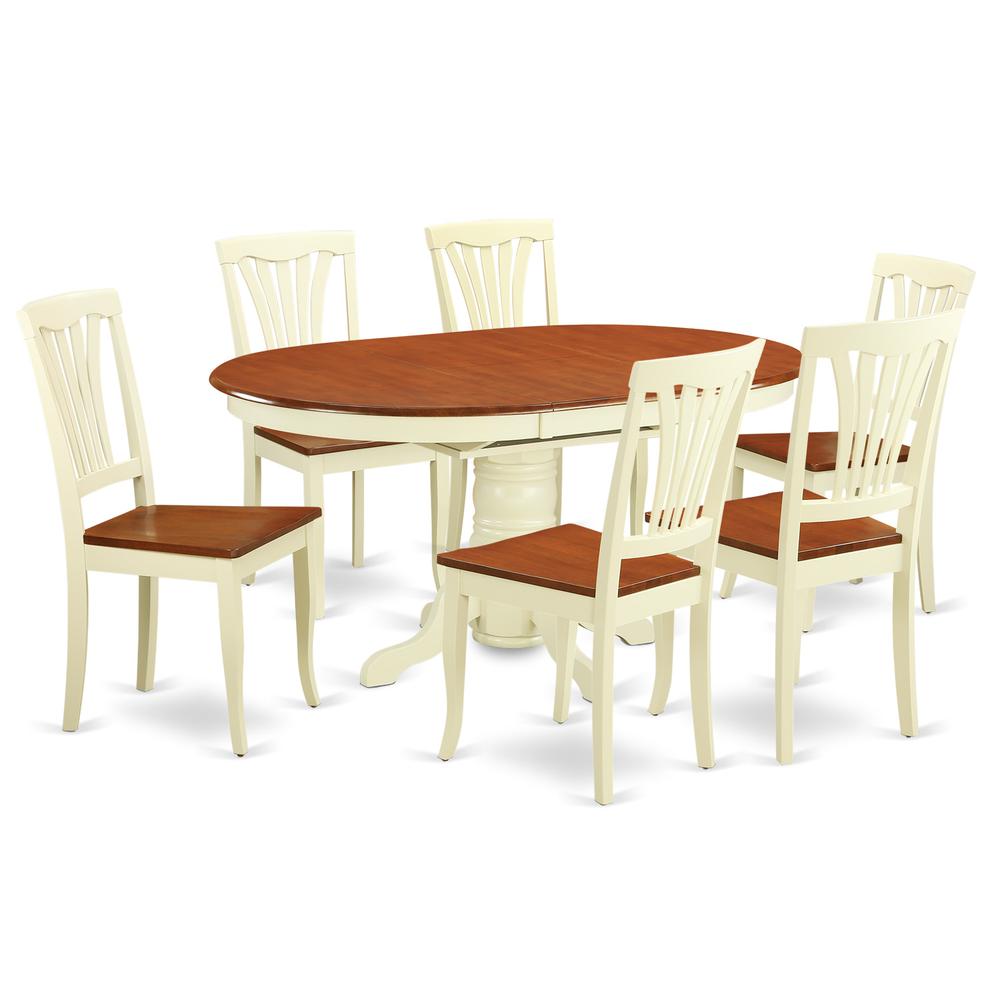 7  PC  Dining  set-Oval  Dining  Table  with  Leaf  and  Dining  Chairs.. Picture 1