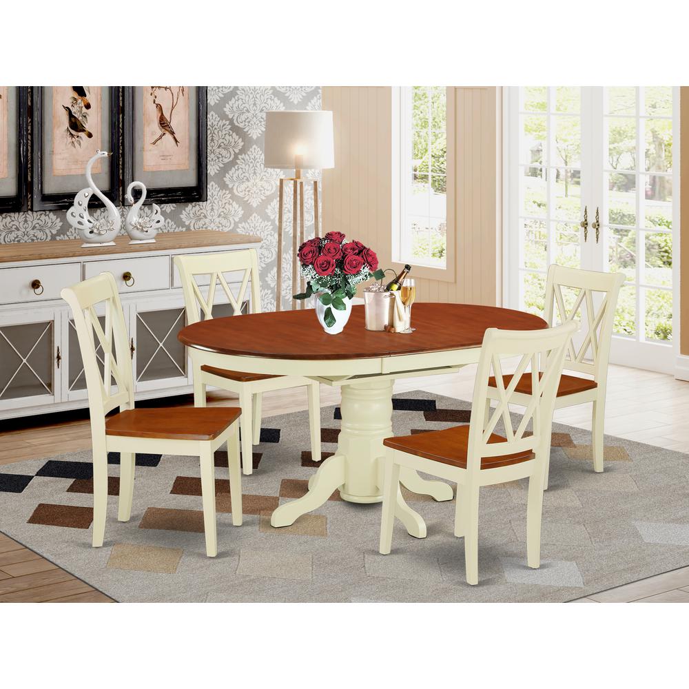 Dining Room Set Buttermilk & Cherry, KECL5-BMK-W. Picture 2