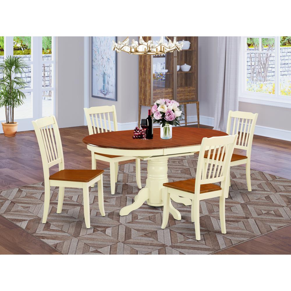 Dining Room Set Buttermilk & Cherry, KEDA5-BMK-W. Picture 2