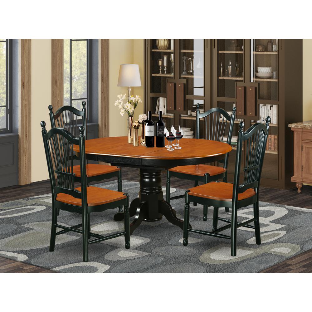 Dining Room Set Black & Cherry, KEDO5-BCH-W. Picture 2