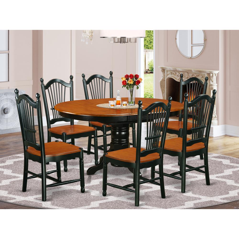 Dining Room Set Black & Cherry, KEDO7-BCH-W. Picture 2