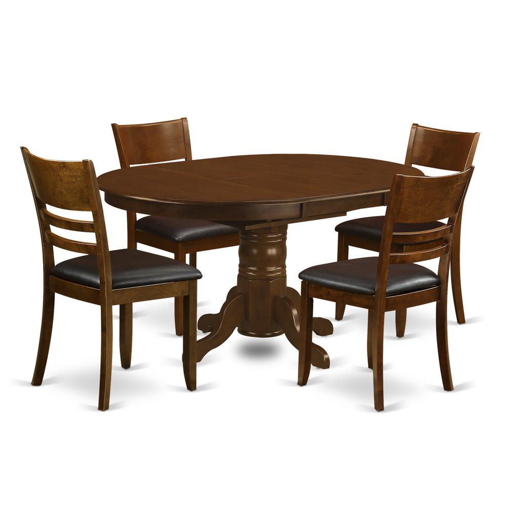 5  Pc  Kenley  with  a  18"  Leaf  and  4  Leather  Chairs. Picture 1