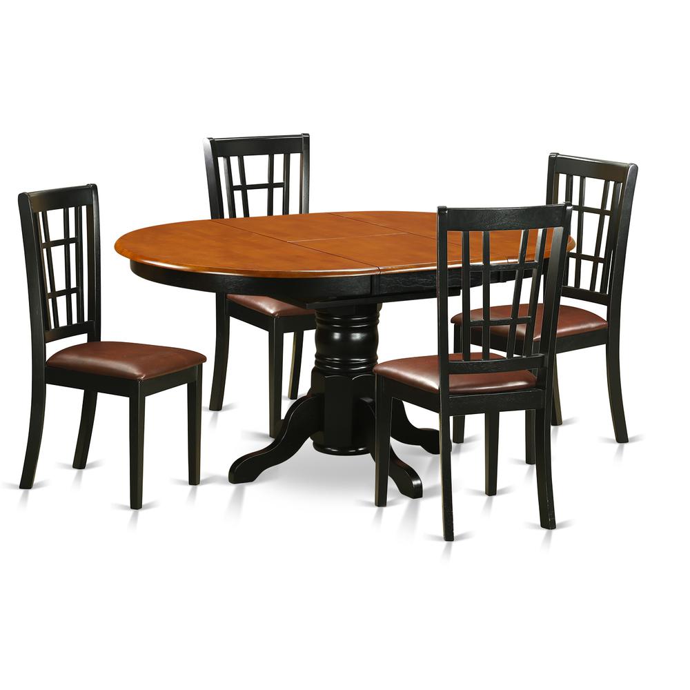 5  PC  Kitchen  Table  set-Dining  Table  with  4  Wooden  Kitchen  Chairs. Picture 1
