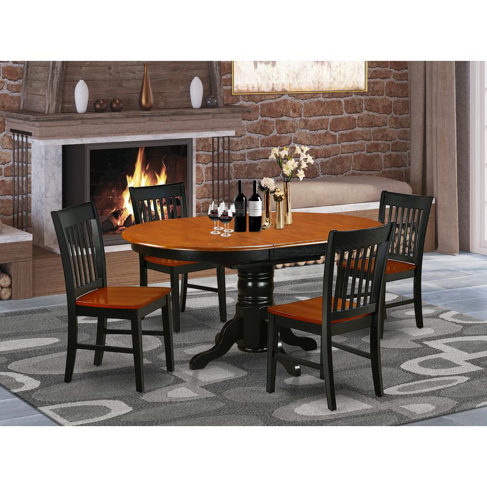 Dining Room Set Black & Cherry, KENO5-BCH-W. Picture 2