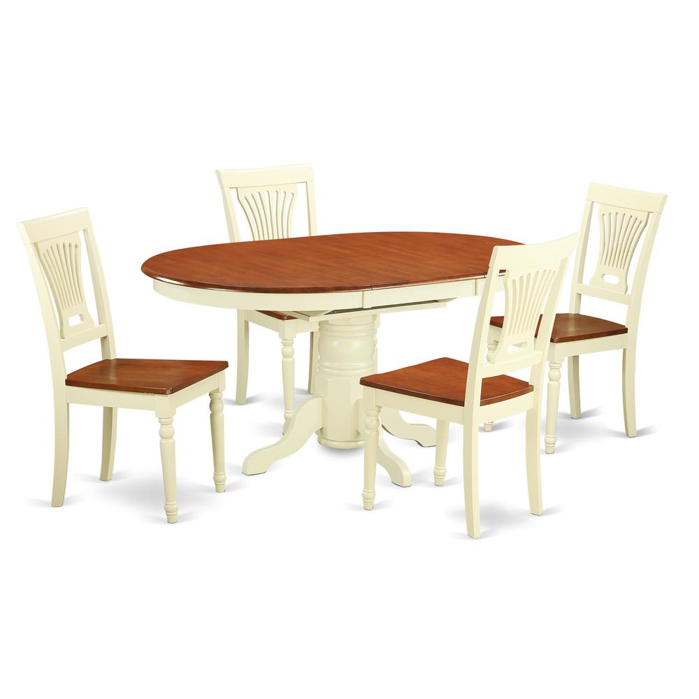 5  Pc  Dining  room  set-Oval  dinette  Table  with  Leaf  and  4  Dining  Chairs.. Picture 1