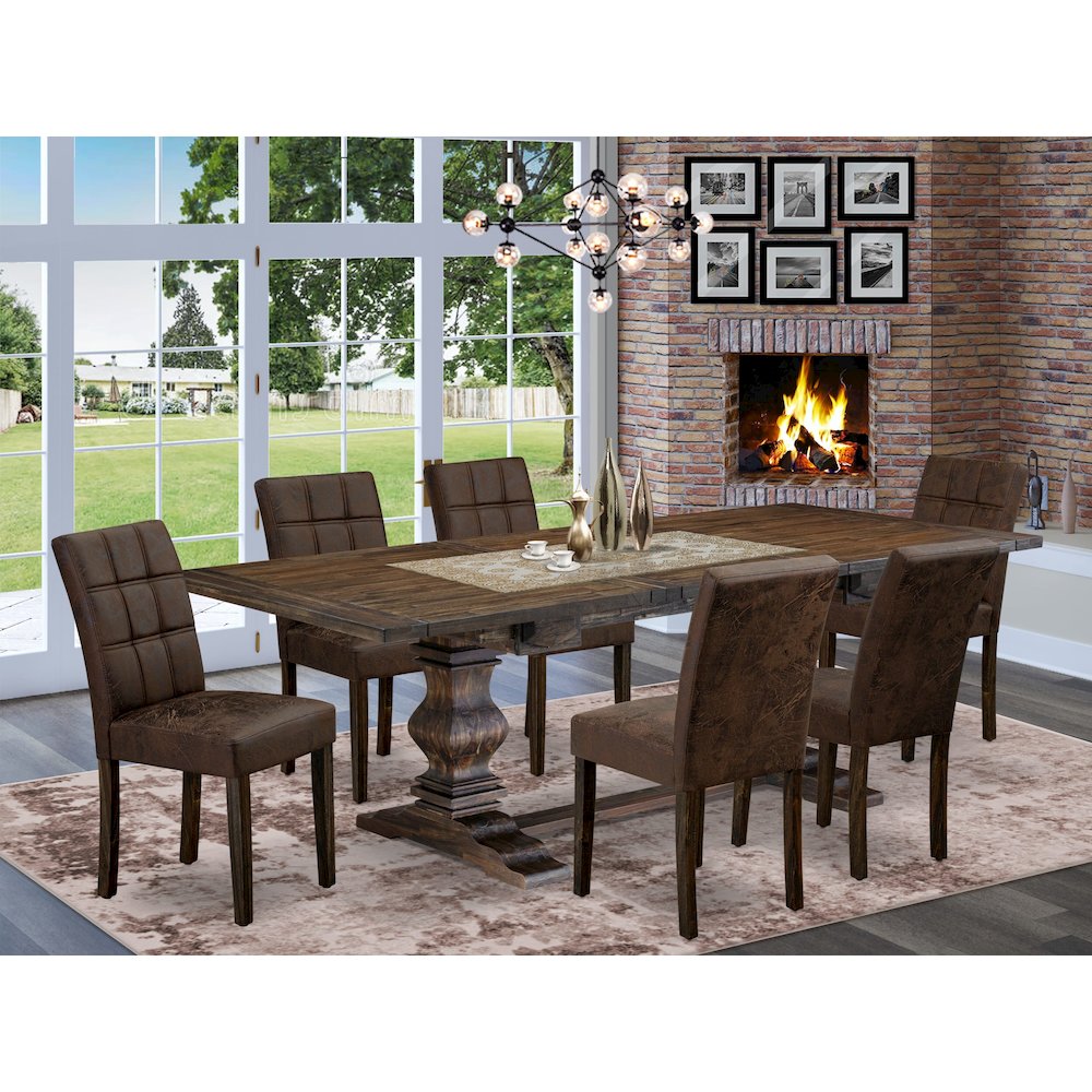 7 Piece Dining Room Set contain A Modern Dining Table. Picture 2