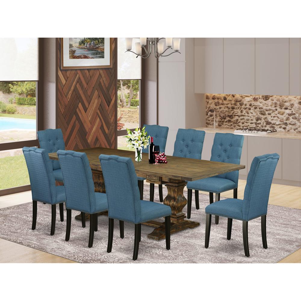 East West Furniture Dining Room Set, 42x92 Inch, LAEL9-71-21. Picture 2