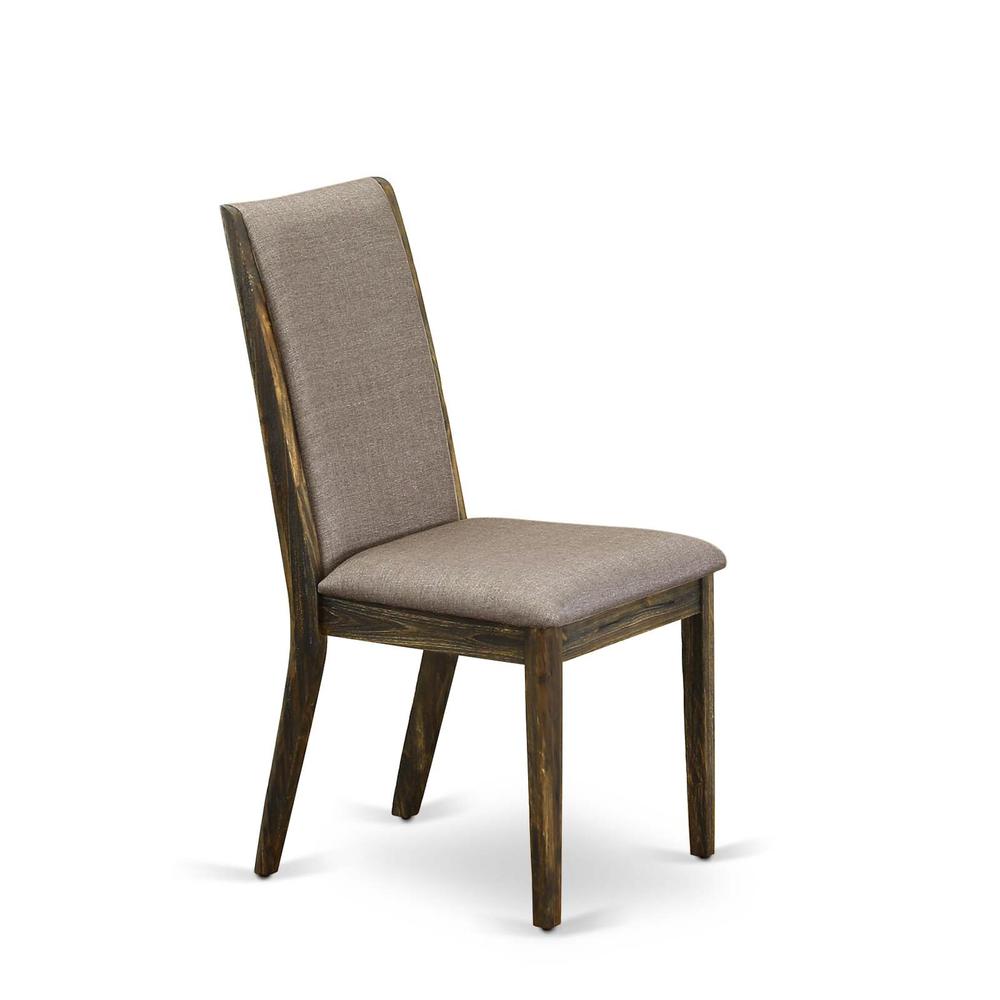 7-pc dinette set with Chair’s Legs and Dark Khaki Linen Fabric. Picture 8