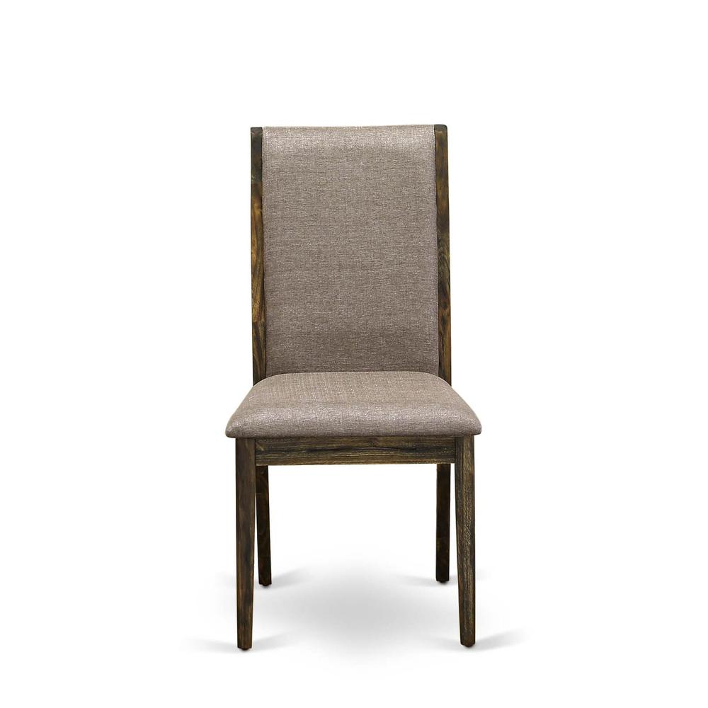 7-pc dinette set with Chair’s Legs and Dark Khaki Linen Fabric. Picture 9