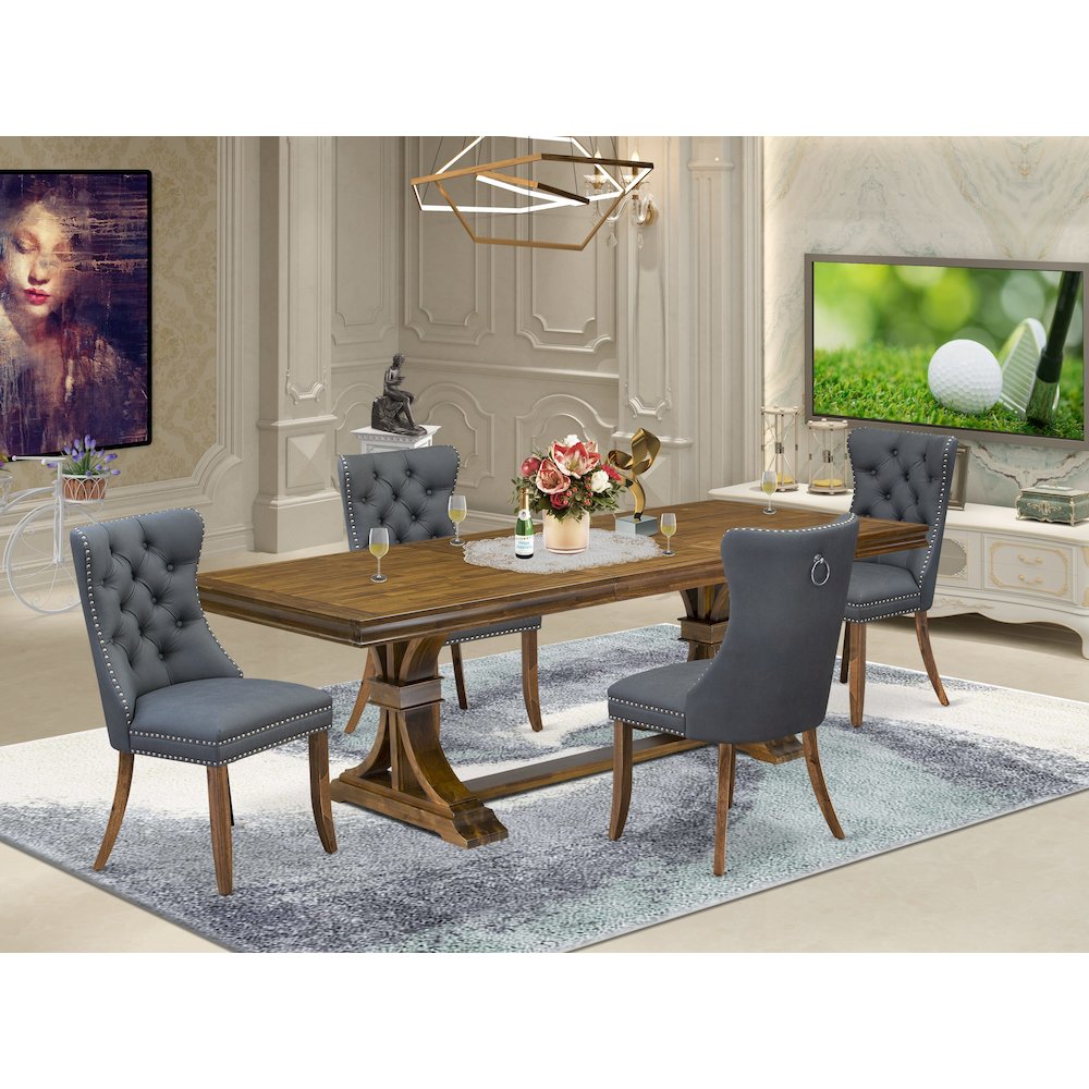 5 piece Kitchen Table Set consists of a Dining Table and 4 Dining room Chairs. Picture 5