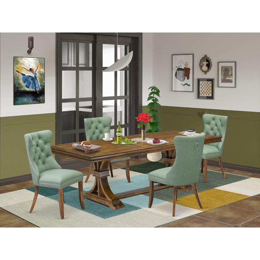 5 piece Dining Table Set includes a Kitchen Table and 4 PU Leather Dinner Chairs. Picture 5